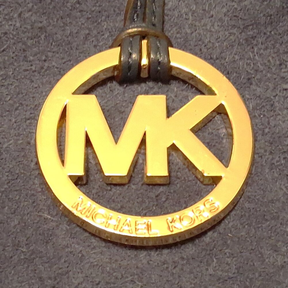 Michael Kors Perforated Blue Leather Tote Bag with Signature "MK" Logo Hardware - Picture 10 of 16